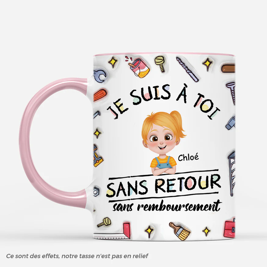 [Effet d'Impression 3D] Mug Personnalisé Papa - Aucun Retour Ni Remboursement - Coloré - Image 2