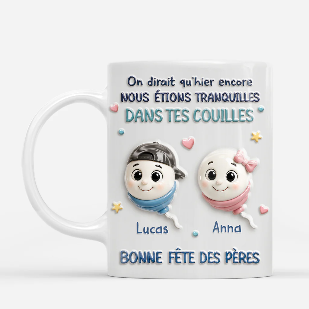 [Effet d'Impression 3D] Mug Personnalisé Papa Avec Prénom - Bonne Fête Des Pères - Image 2