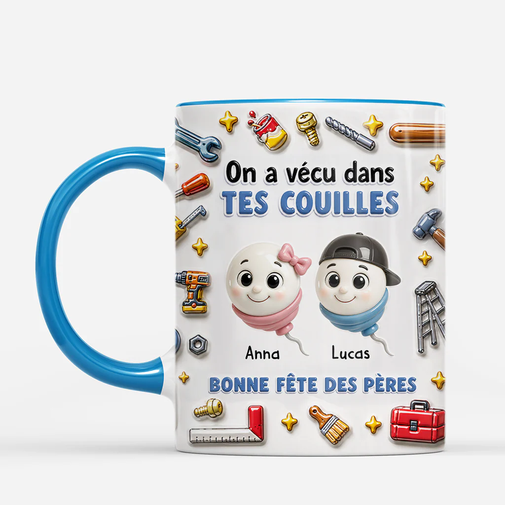 [Effet d'Impression 3D] Mug Personnalisé Papa Bricoleur - Cadeau Fête Des Pères Original - Image 2