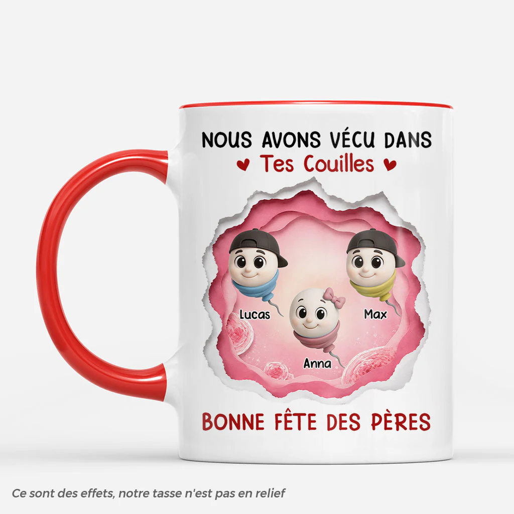 [Effet d'Impression 3D] Mug Personnalisé Papa - Cadeau Fête Des Pères Original