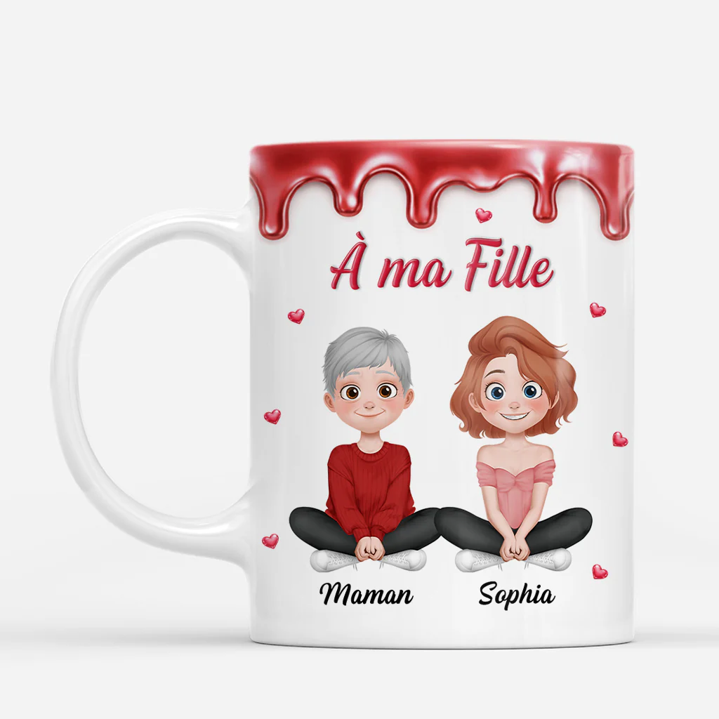 [Effet d'impression 3D] Mug Personnalisé Papa Maman - Fille/Fils/Petite-fille/Petit-fils À Travers Mes Yeux - Image 2