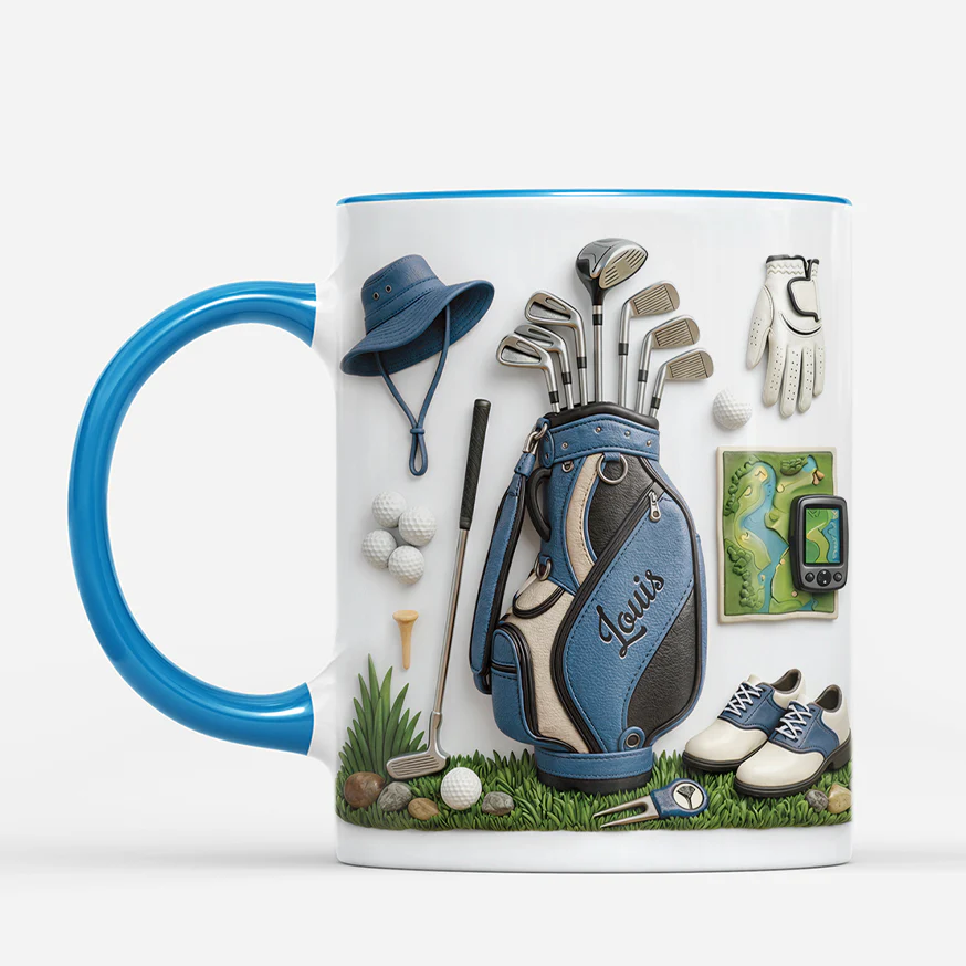 [Effet d'impression 3D] Mug Personnalisé Papy | Cadeau Original Golfeur - Image 2