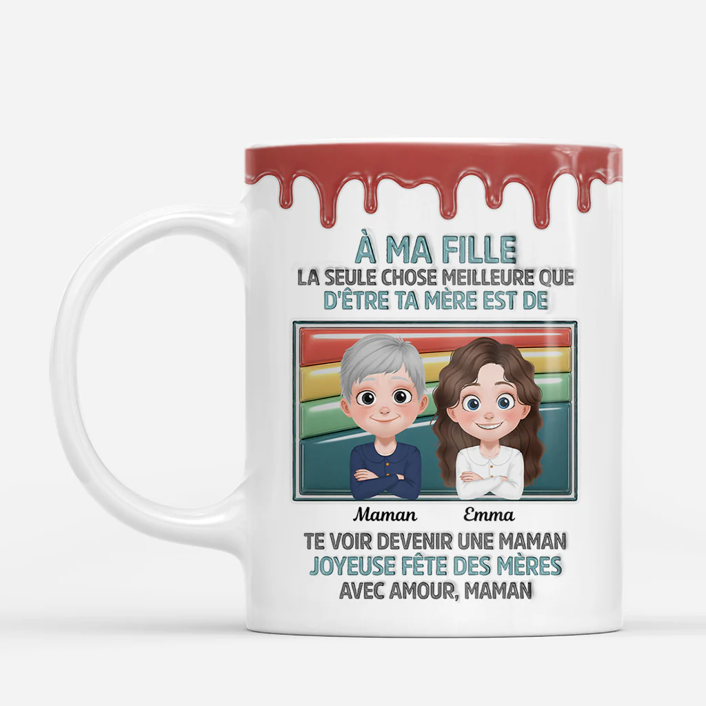 [Effet d'Impression 3D] Mug Personnalisé Papa Papy - Cadeau Papa Et Fils Devenir Un Père - Image 2