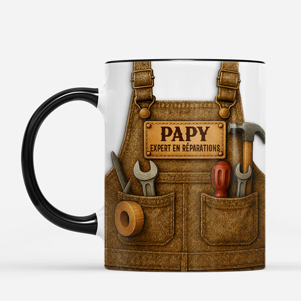 Mug Personnalisé Papy Effet 3D - Papa/Papy Expert En Réparations - Image 2