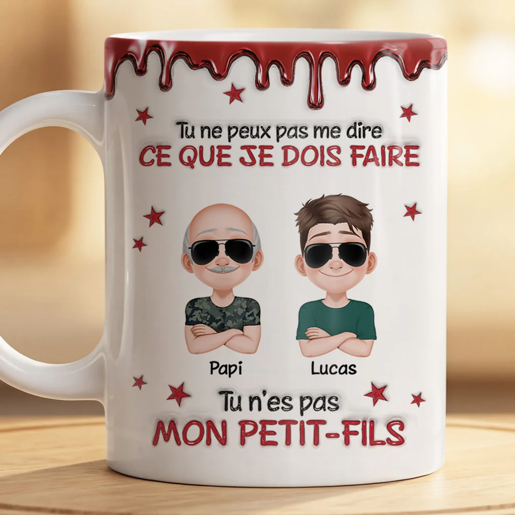 [Effet d'impression 3D] Mug Personnalisé Papa Papy Humour - Pas Me Dire Quoi Faire - Image 2