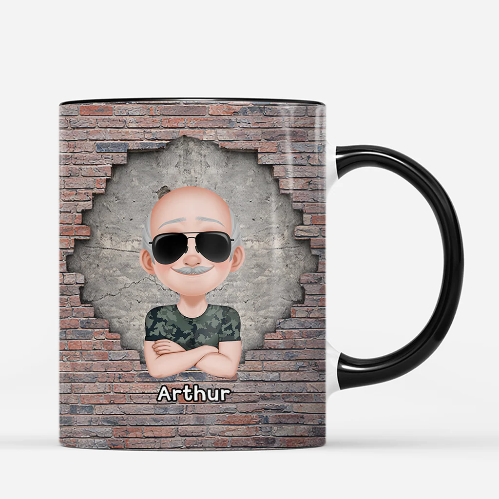 [Effet d'impression 3D] Mug Personnalisé Papa Papy - Papa Drôle Et Courageux - Image 3