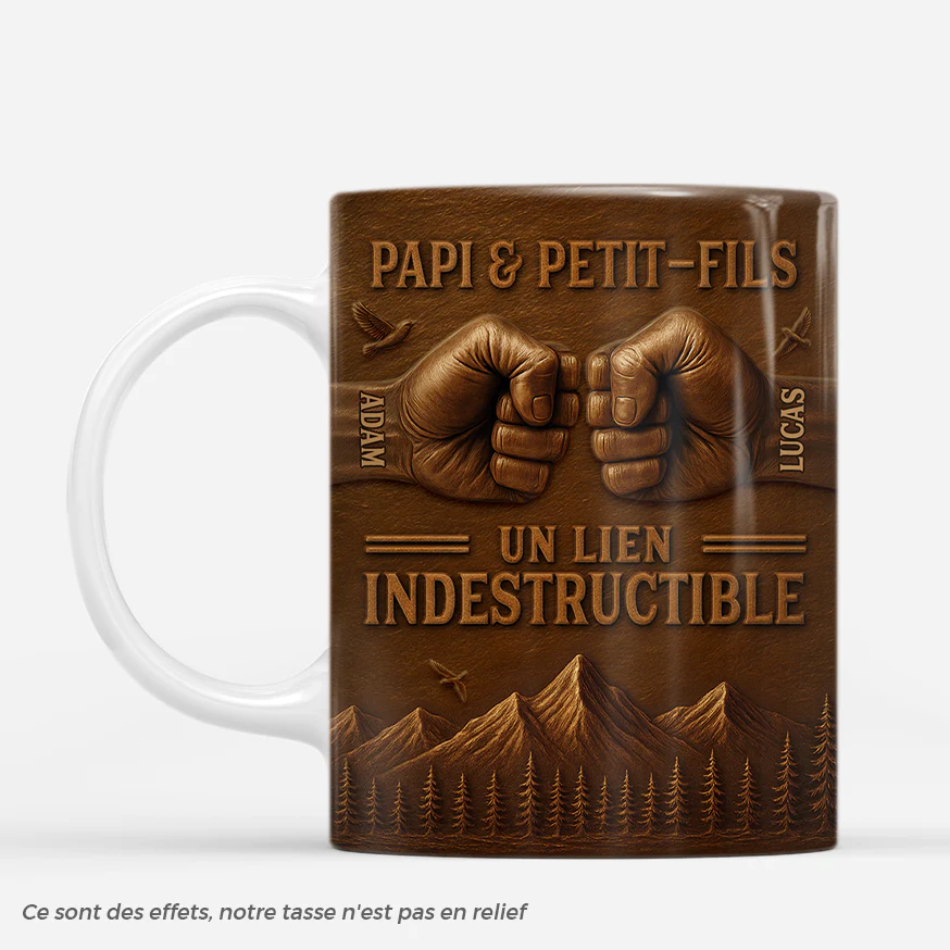 [Effet d'impression 3D] Mug Personnalisé pour Papa - Un Lien Indestructible