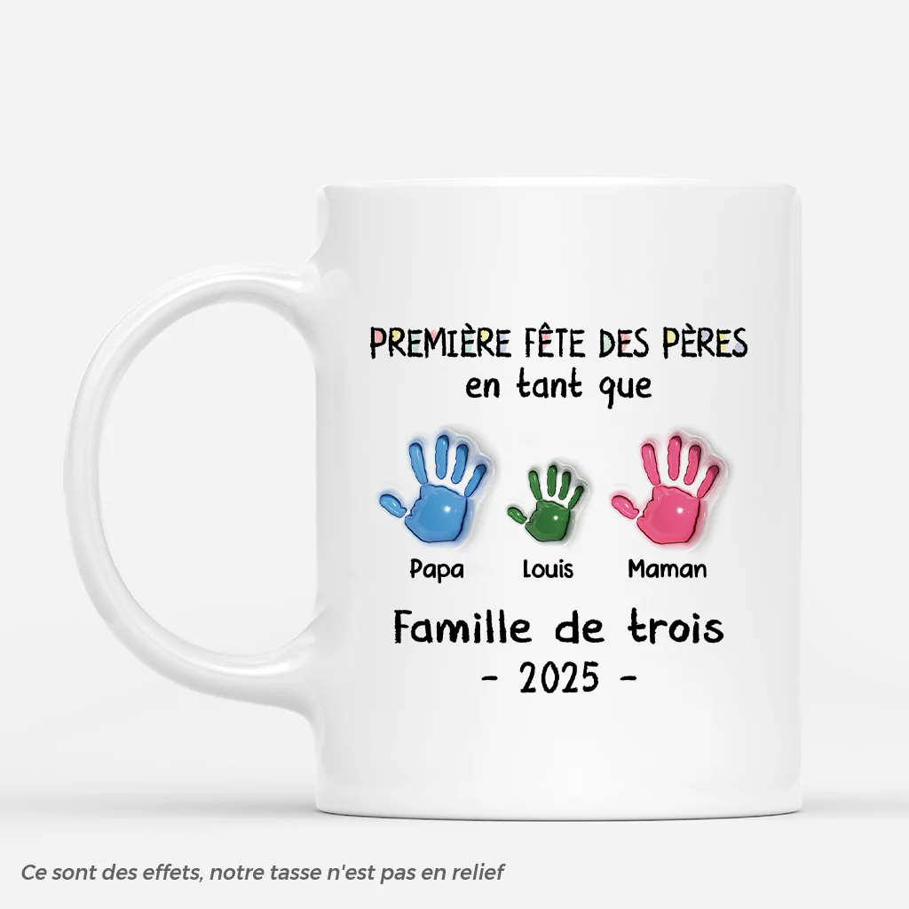 [Effet d'Impression 3D] Mug Personnalisé Fête Des Pères - Première Fête Des Pères