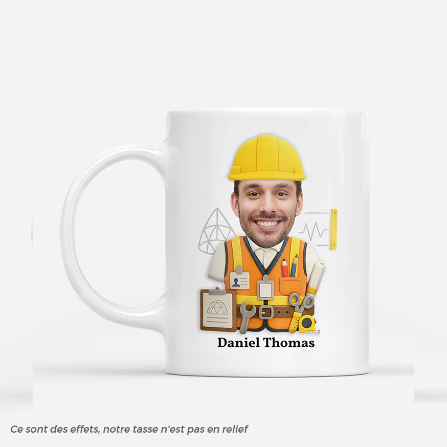 [Effet d'impression 3D] Mug Personnalisé Photo - Cadeau Pour Ingénieur