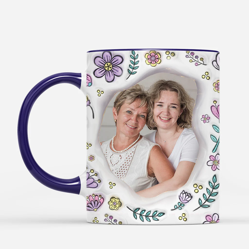 [Effet d'impression 3D] Mug Personnalisé Photo Pour Homme/Femme - Ensemble Avec Fleurs - Image 2