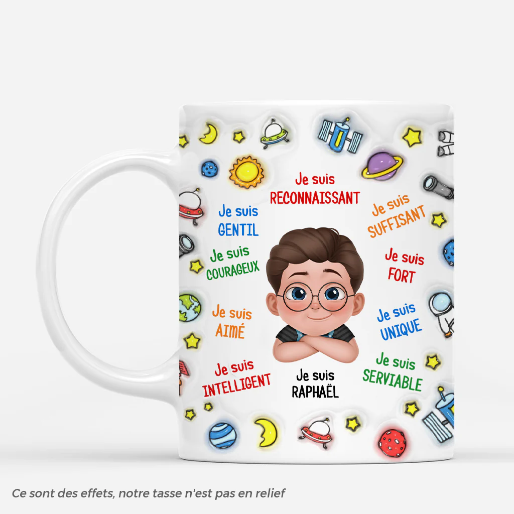 [Effet d'Impression 3D] Mug Personnalisé Enfant - Je Suis