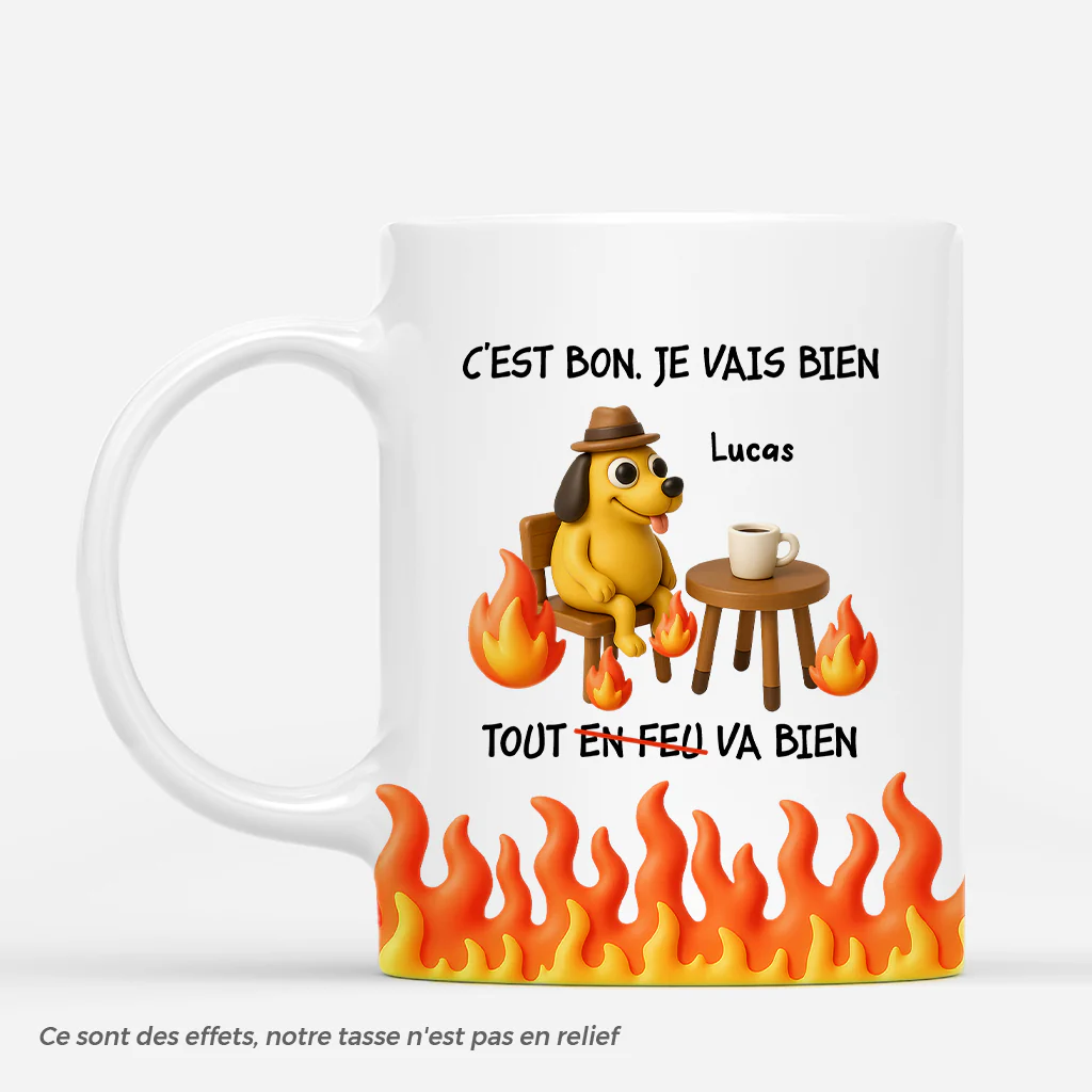 [Effet d'impression 3D] Mug Personnalisé Femme/Homme - C’est Bon Tout Va Bien