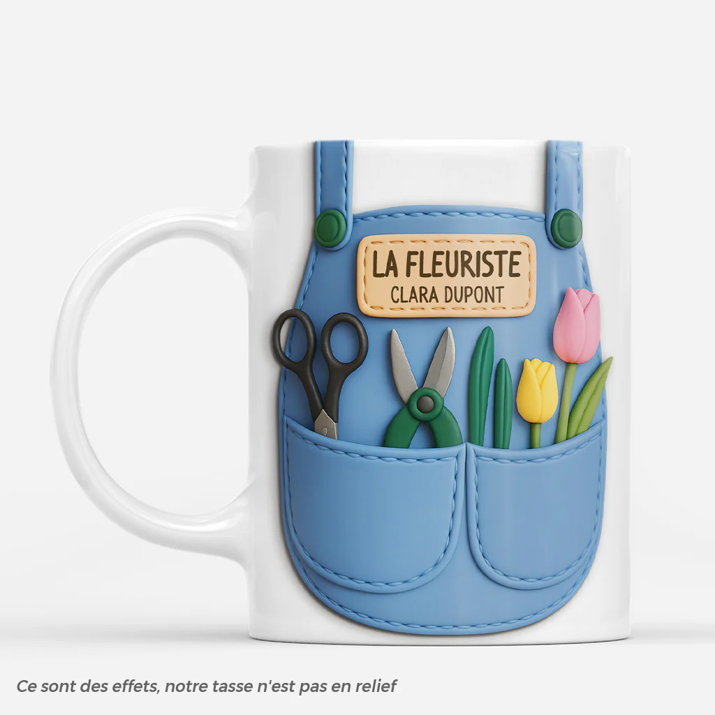[Effet d'impression 3D] Mug Personnalisé Pour Femme/Homme - Cadeau Fleuriste
