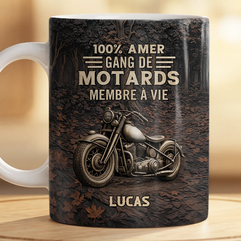 [Effet d'impression 3D] Mug Personnalisé Homme - Cadeau Pour Un Motard - Image 2