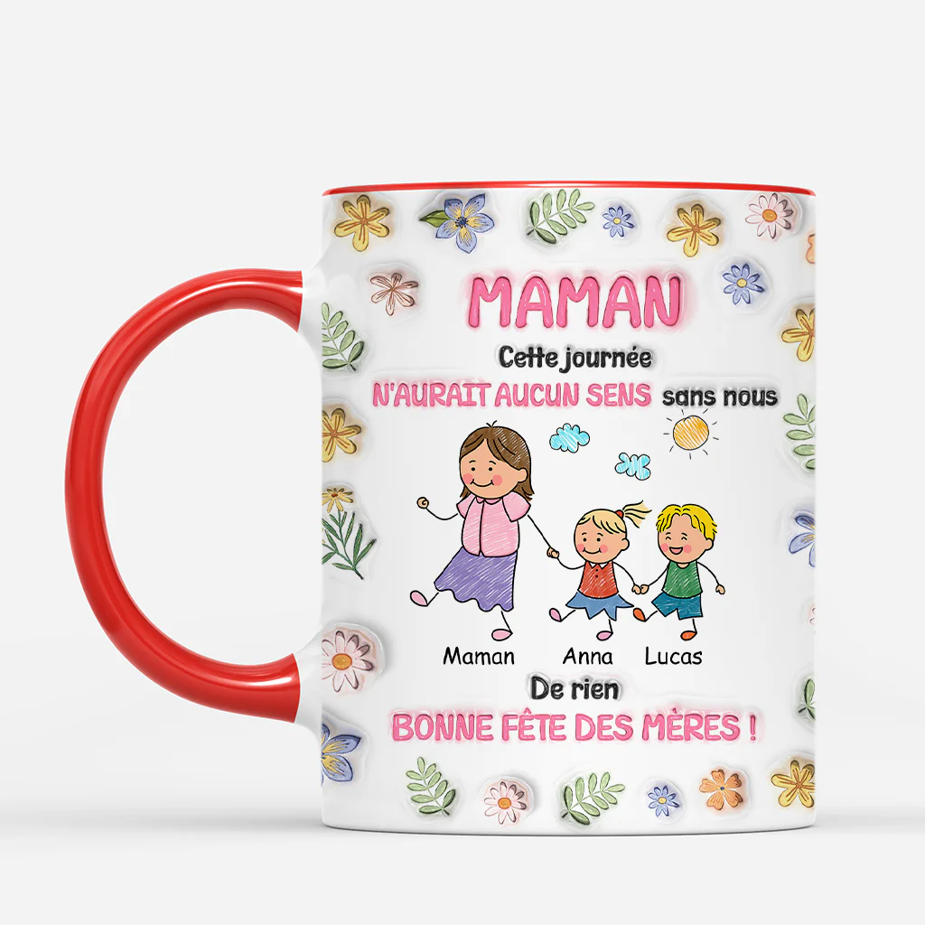 [Effet d'Impression 3D] Mug Personnalisé Papa - Ce Jour N'aurait Aucun Sens Sans Nous - Image 2