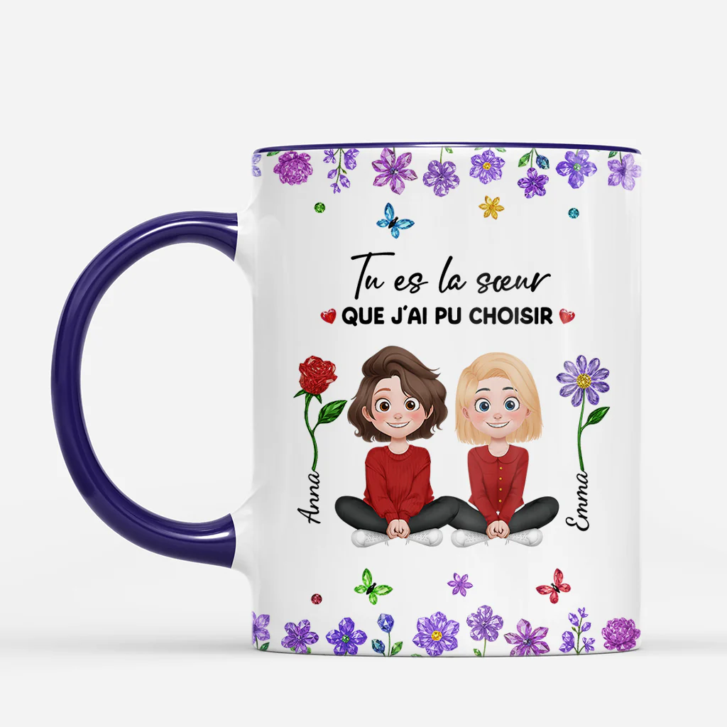 [Effet d'impression 3D] Mug Personnalisé Pour Sœur/Frère - Tu Es La Sœur Que J’ai Pu Choisir - Image 2