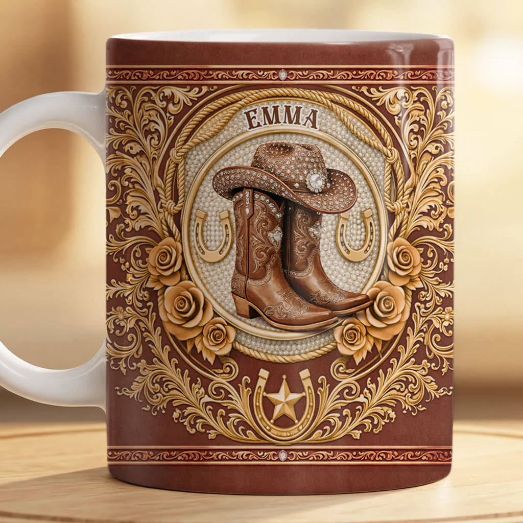 [Effet d'impression 3D] Mug Personnalisé Prénom - Cadeau Cheval Pour Femme - Image 2