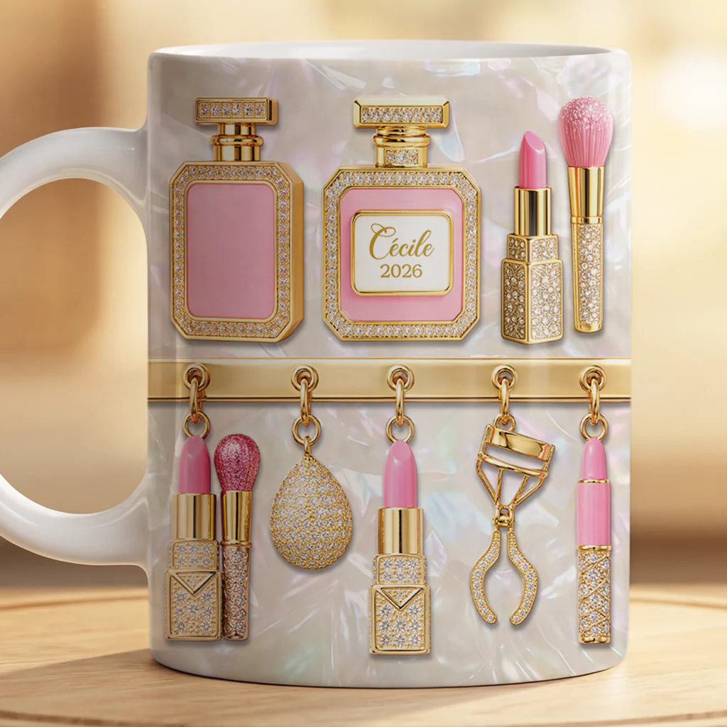 [Effet d'impression 3D] Mug Personnalisé Prénom - Cadeau Femme Passionnée De Maquillage - Image 2