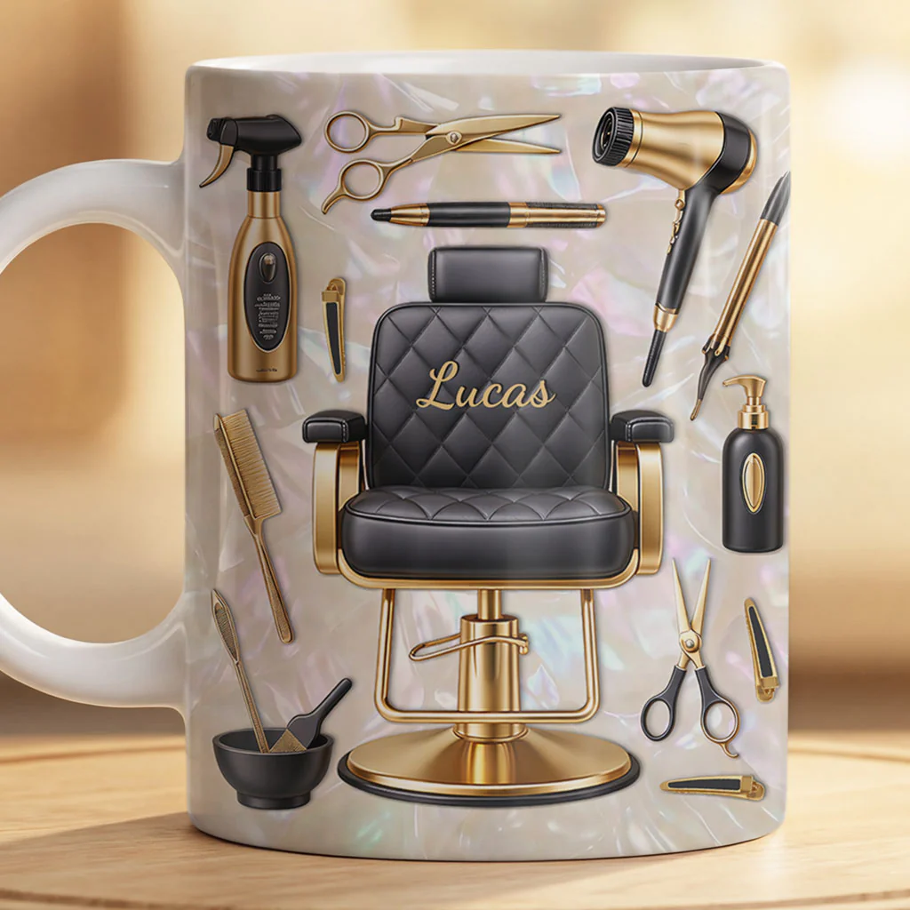 [Effet d'impression 3D] Cadeau Pour Une Coiffeuse | Mug Personnalisé Prénom - Image 2