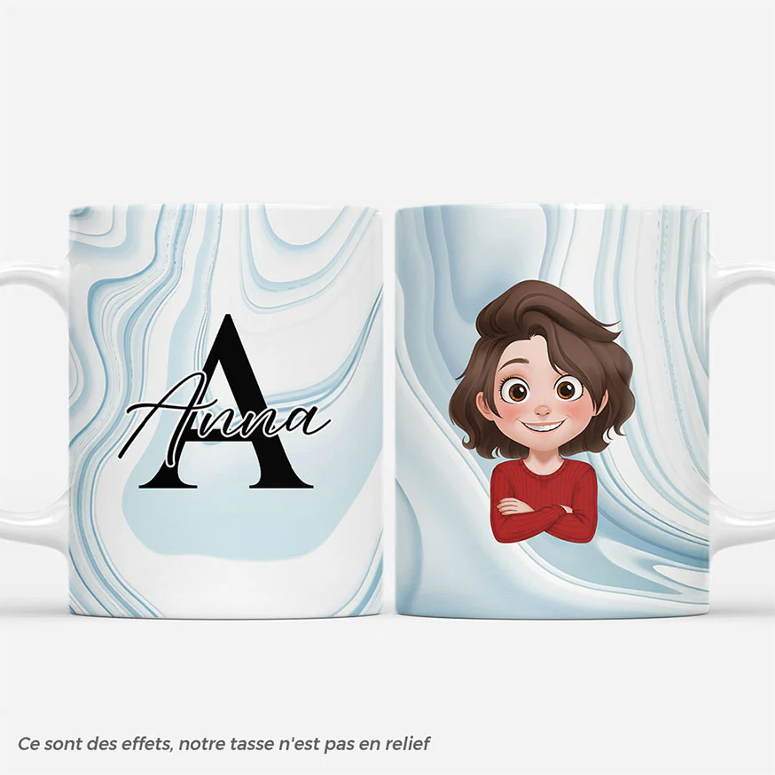 [Effet d'impression 3D] Mug Personnalisé Prénom - Cadeau Pour Homme/Femme