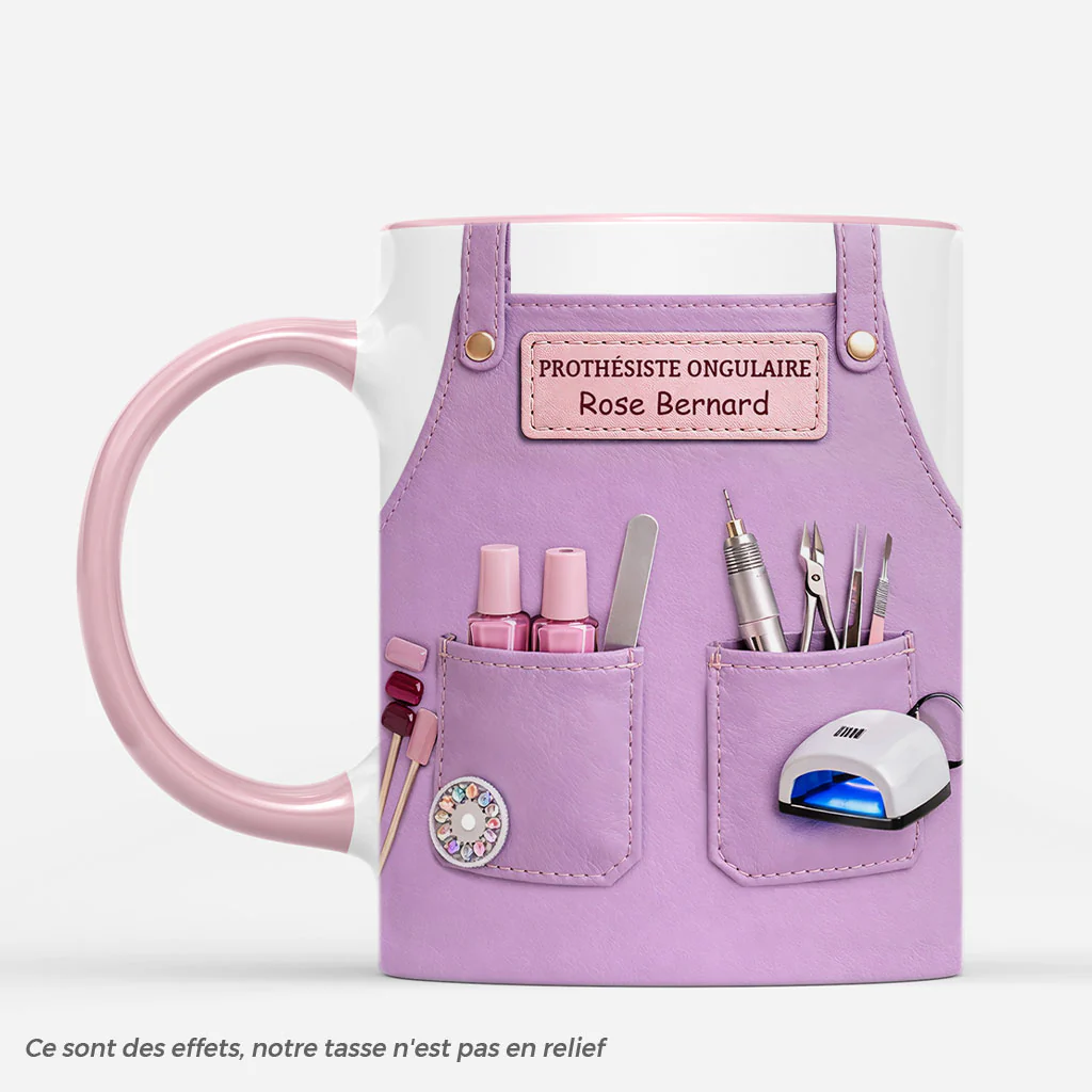 [Effet d'impression 3D] Mug Personnalisé Prénom Femme/Homme - Cadeau Pour Prothésiste Ongulaire