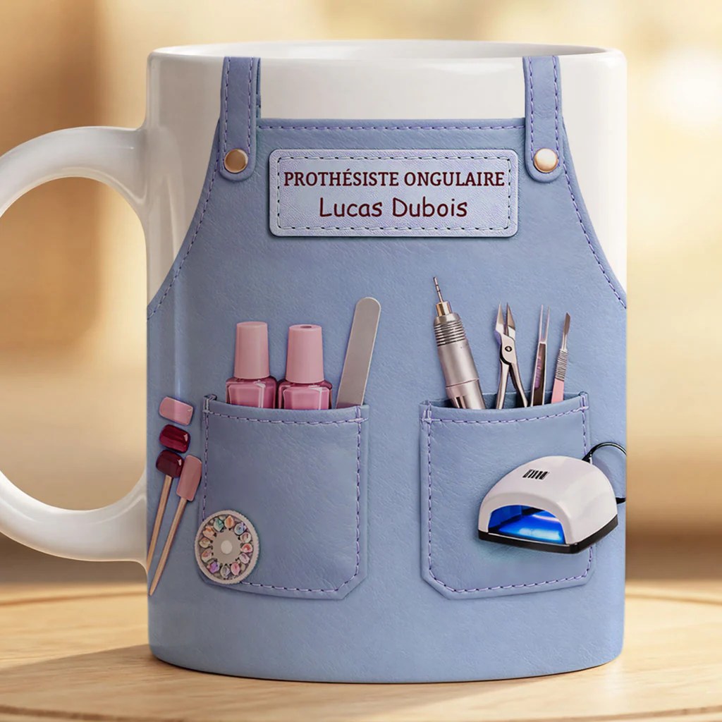 [Effet d'impression 3D] Mug Personnalisé Prénom Femme/Homme - Cadeau Pour Prothésiste Ongulaire - Image 2