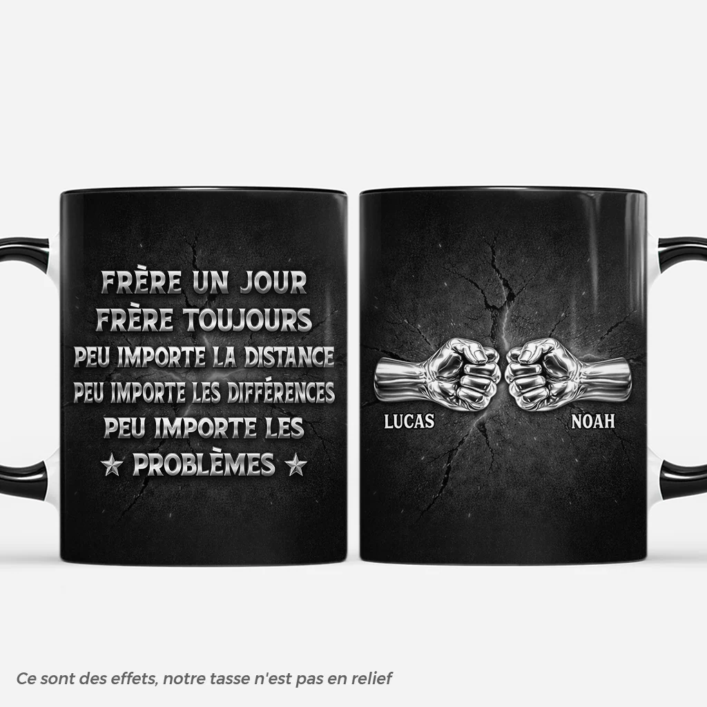 [Effet d'impression 3D] Tasse Meilleure Amie | Frère Ami Un Jour Personnalisé