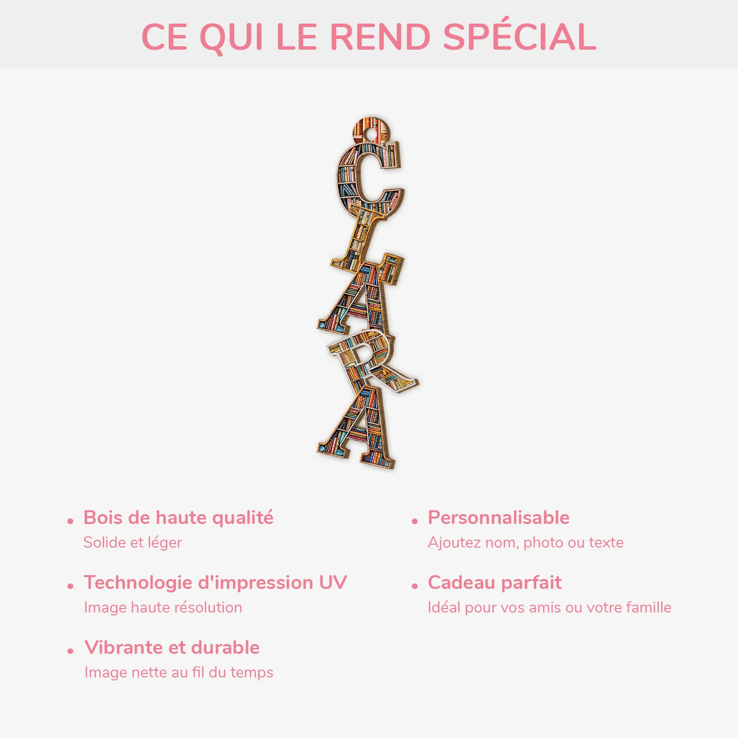 Décoration Noël Personnalisée Prénom – Lettre Style Livres | Ornememt 3D En Bois - Image 4