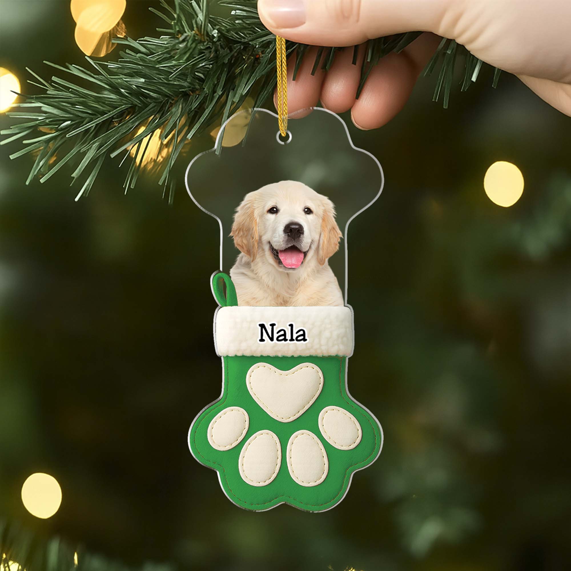 [Effet d'impression 3D] Ornement Acrylique Personnalisé Avec Photo - Cadeau Chien Pour Noël - Image 2
