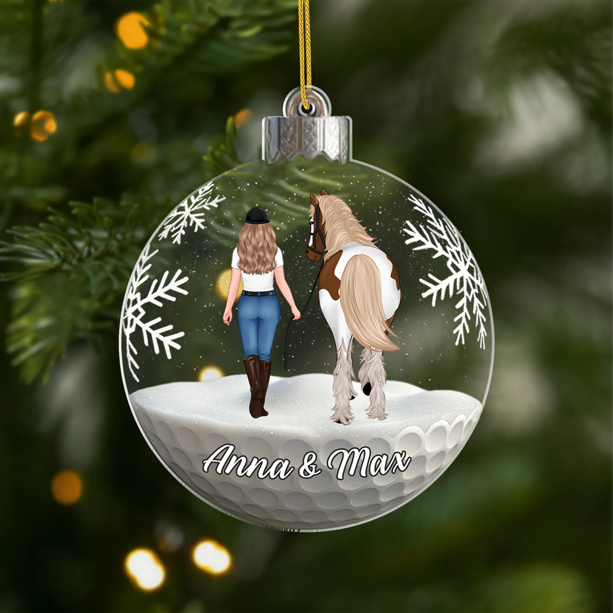 Boule de Noël Personnalisée Impression 3D - Ornement Cheval