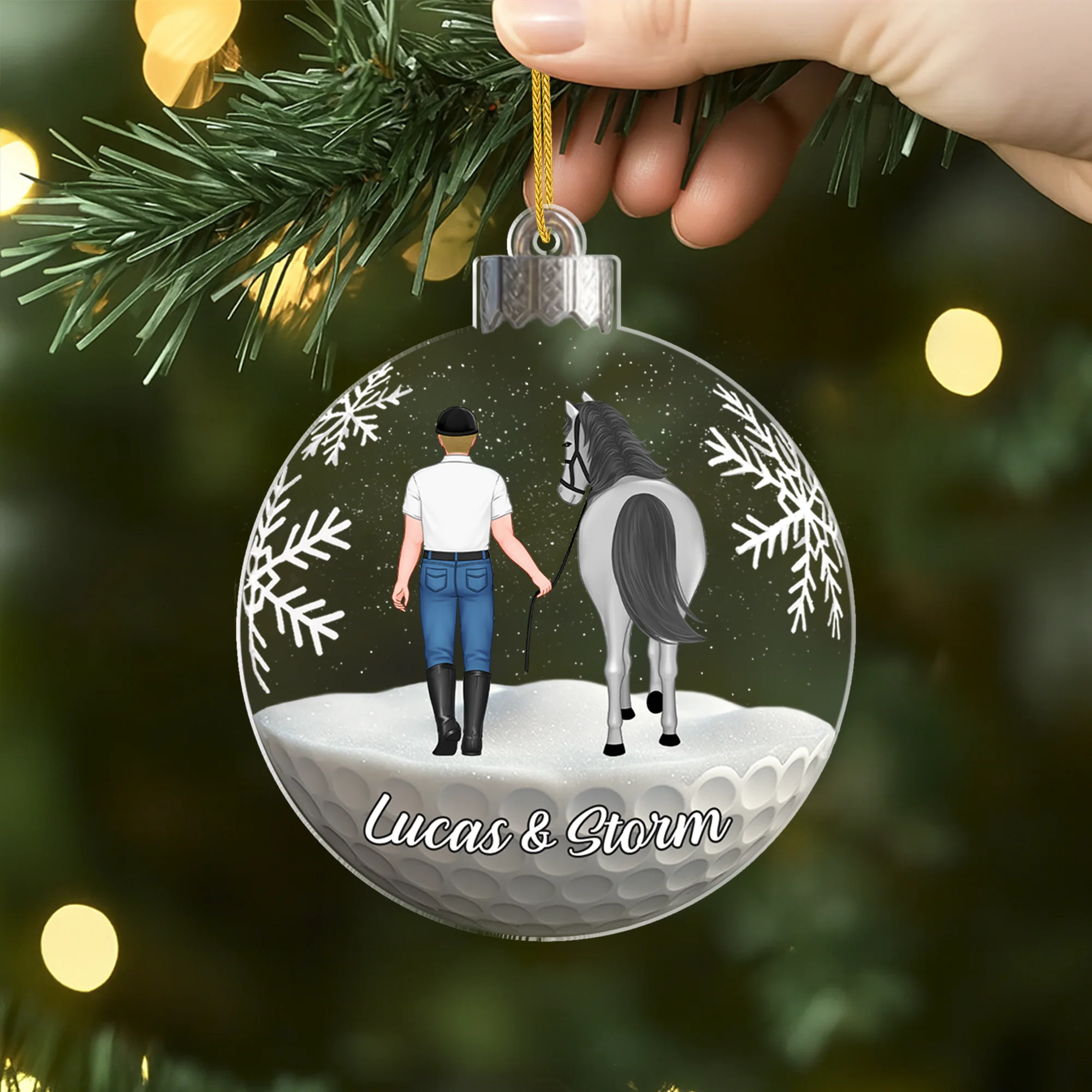 Boule de Noël Personnalisée Impression 3D - Ornement Cheval - Image 2