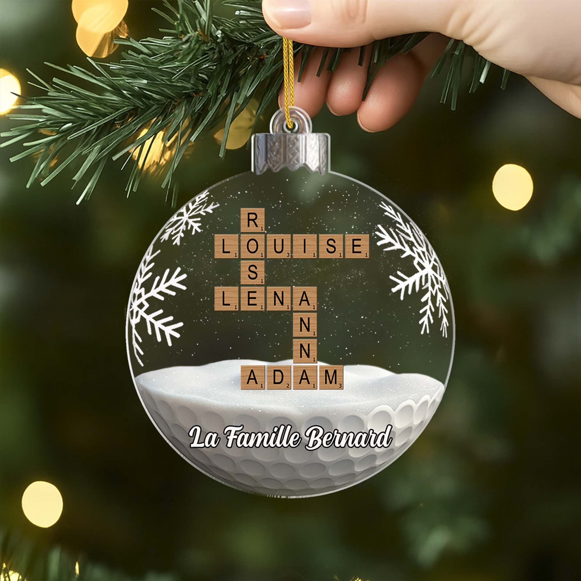 [Effet d'impression 3D] Ornement Acrylique Personnalisé - Boule De Noël Avec Mots Croisés - Image 2