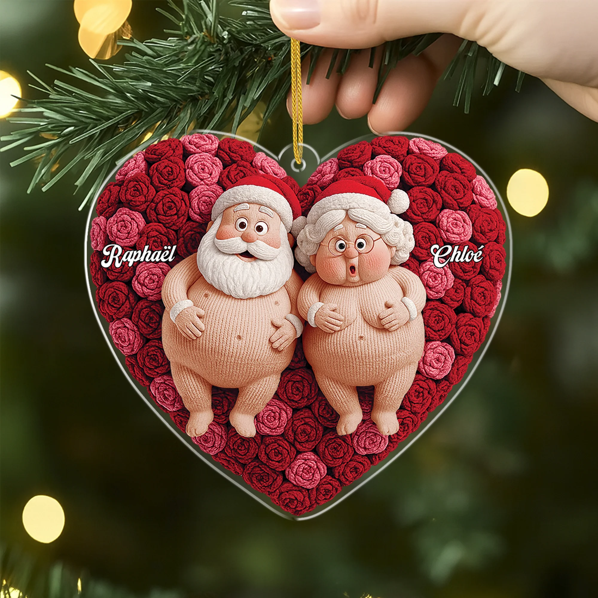 [Effet d'impression 3D] Ornement Acrylique Personnalisé - Cadeau De Noël Pour Couple Unique - Image 2