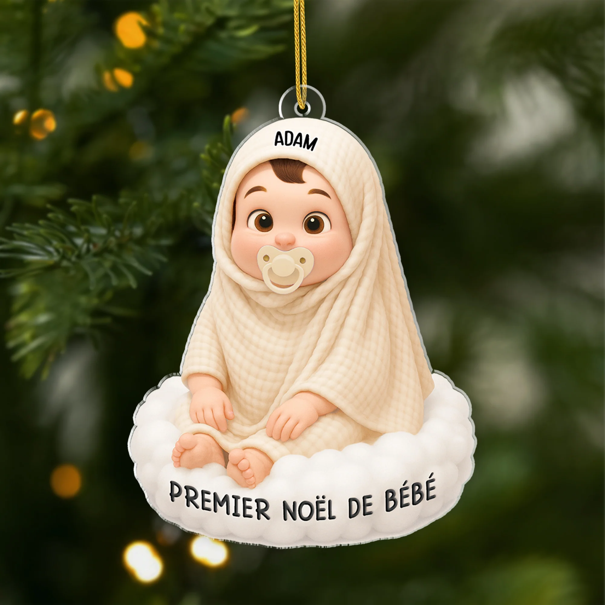 [Effet d'impression 3D] Ornement Acrylique Personnalisé - Mon 1er Noël