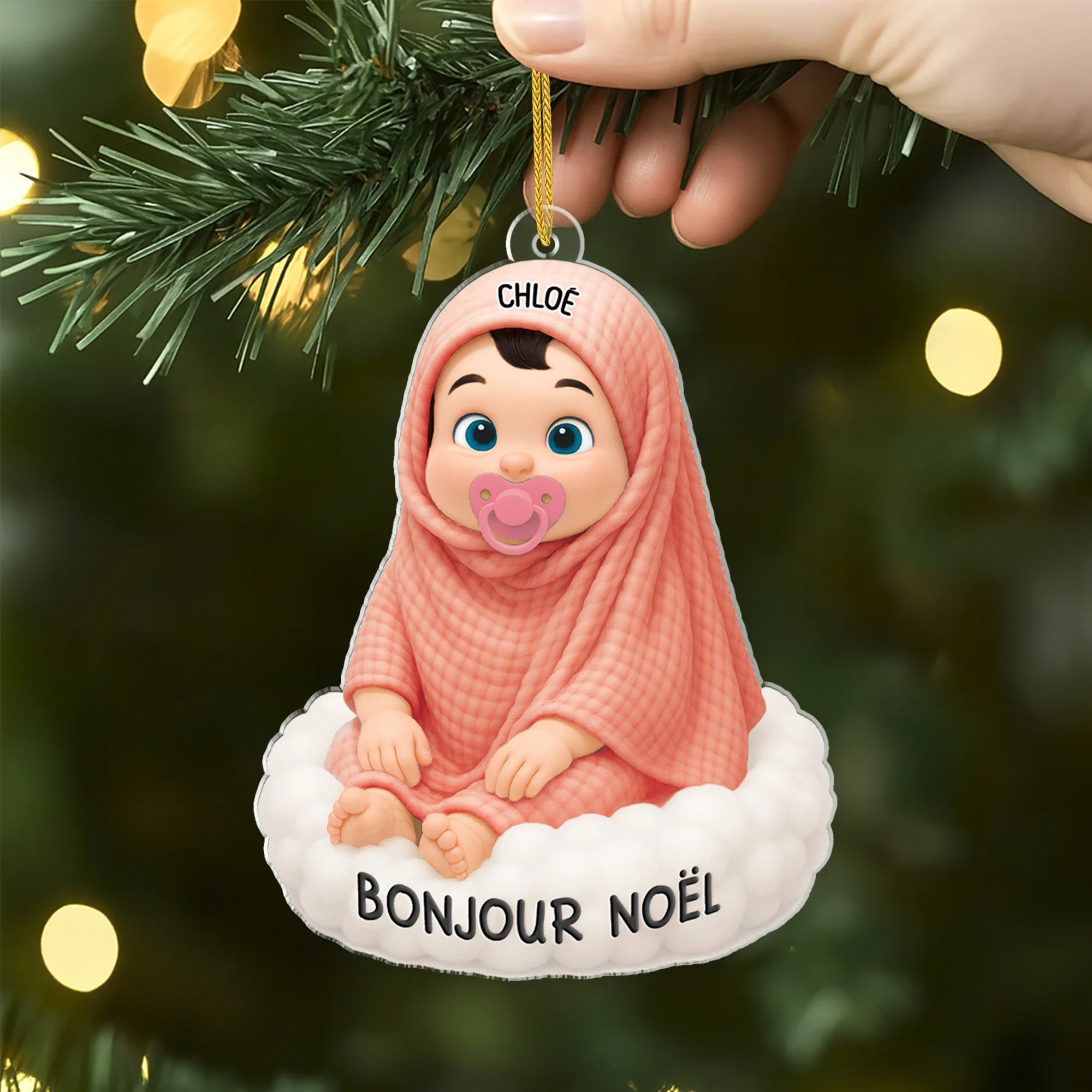 [Effet d'impression 3D] Ornement Acrylique Personnalisé - Mon 1er Noël - Image 2