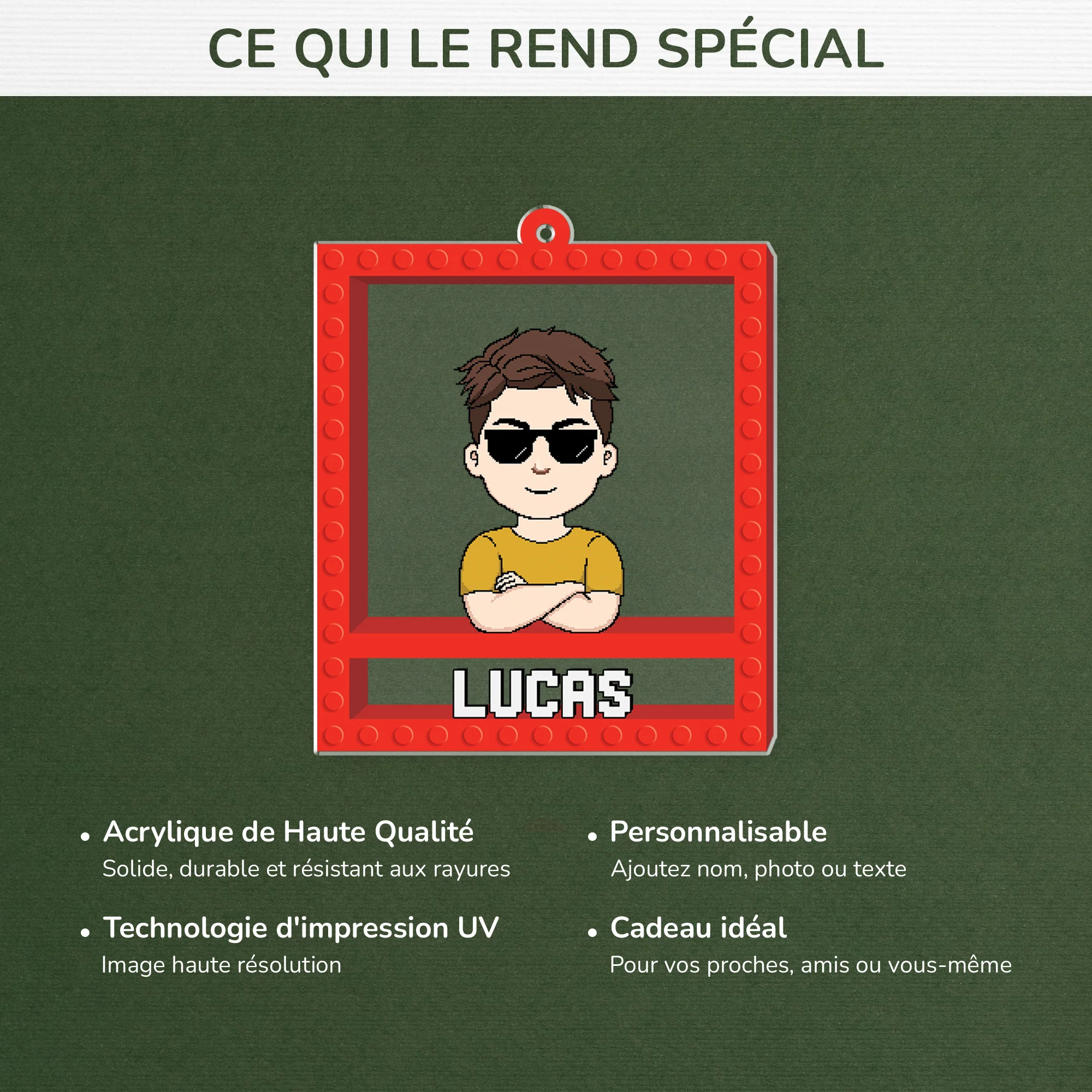 [Effet d'impression 3D] Ornement Acrylique Personnalisé Pour Femme/Homme - Mon Lego - Image 4