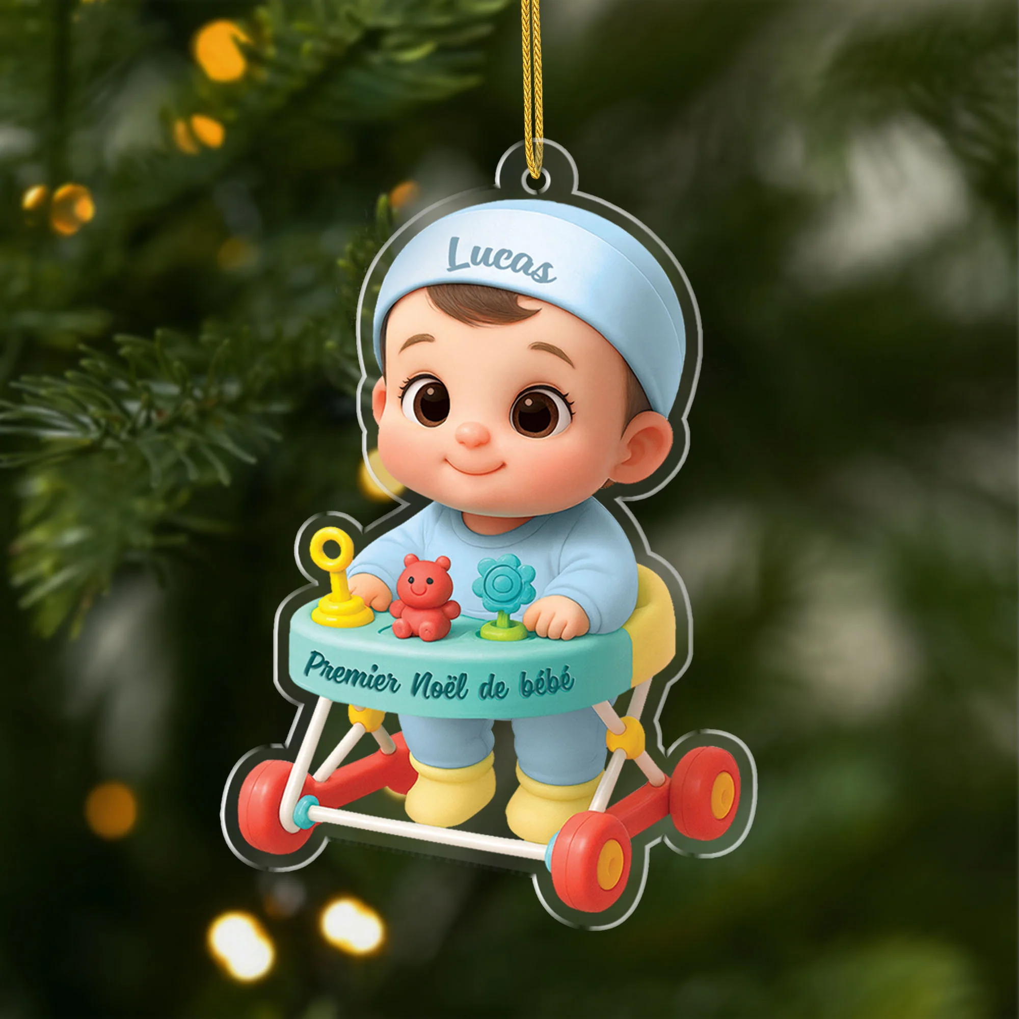 [Effet d'impression 3D] Ornement Acrylique Personnalisé - Premier Noël De Notre Bébé