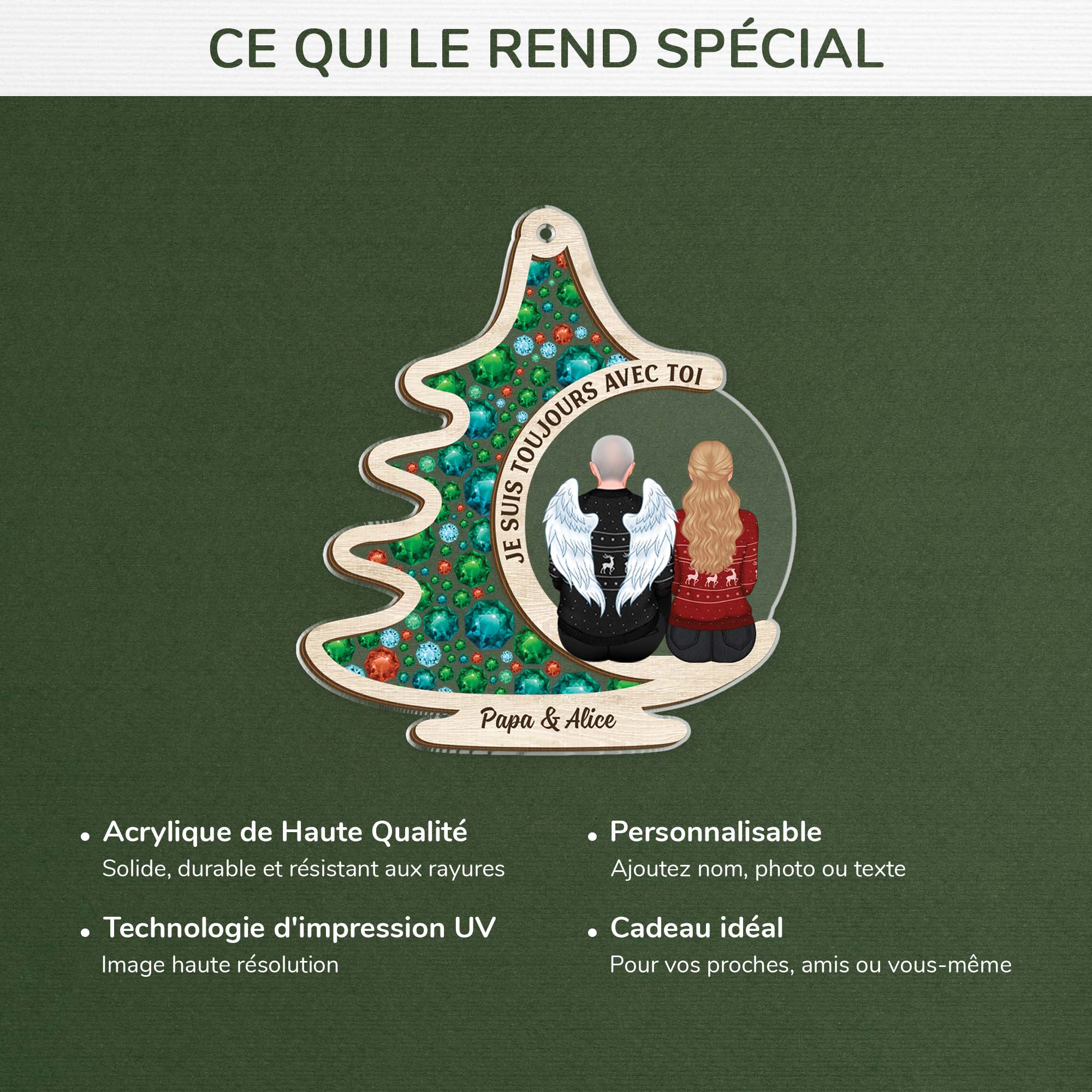 [Effet d'impression 3D] Ornement De Noël Acrylique Personnalisé Commémoratif - Je Suis Toujours Avec Toi - Image 4
