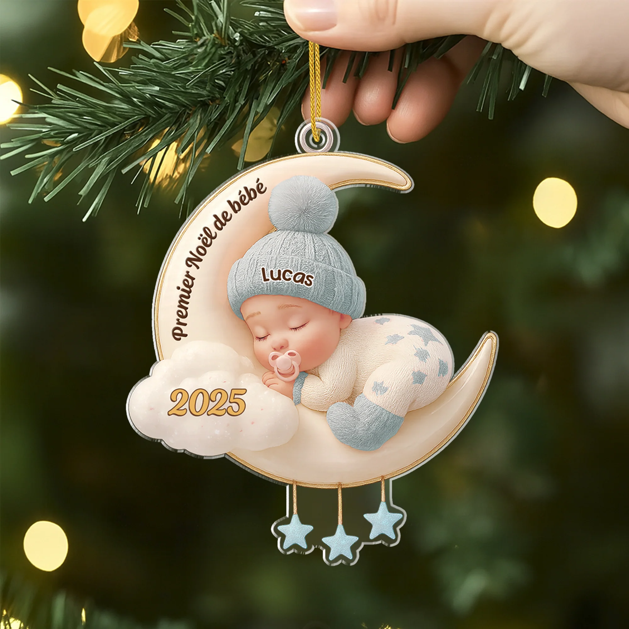 [Effet d'impression 3D] Ornement De Noël Acrylique Personnalisé - Premier Noël De Bébé - Image 2