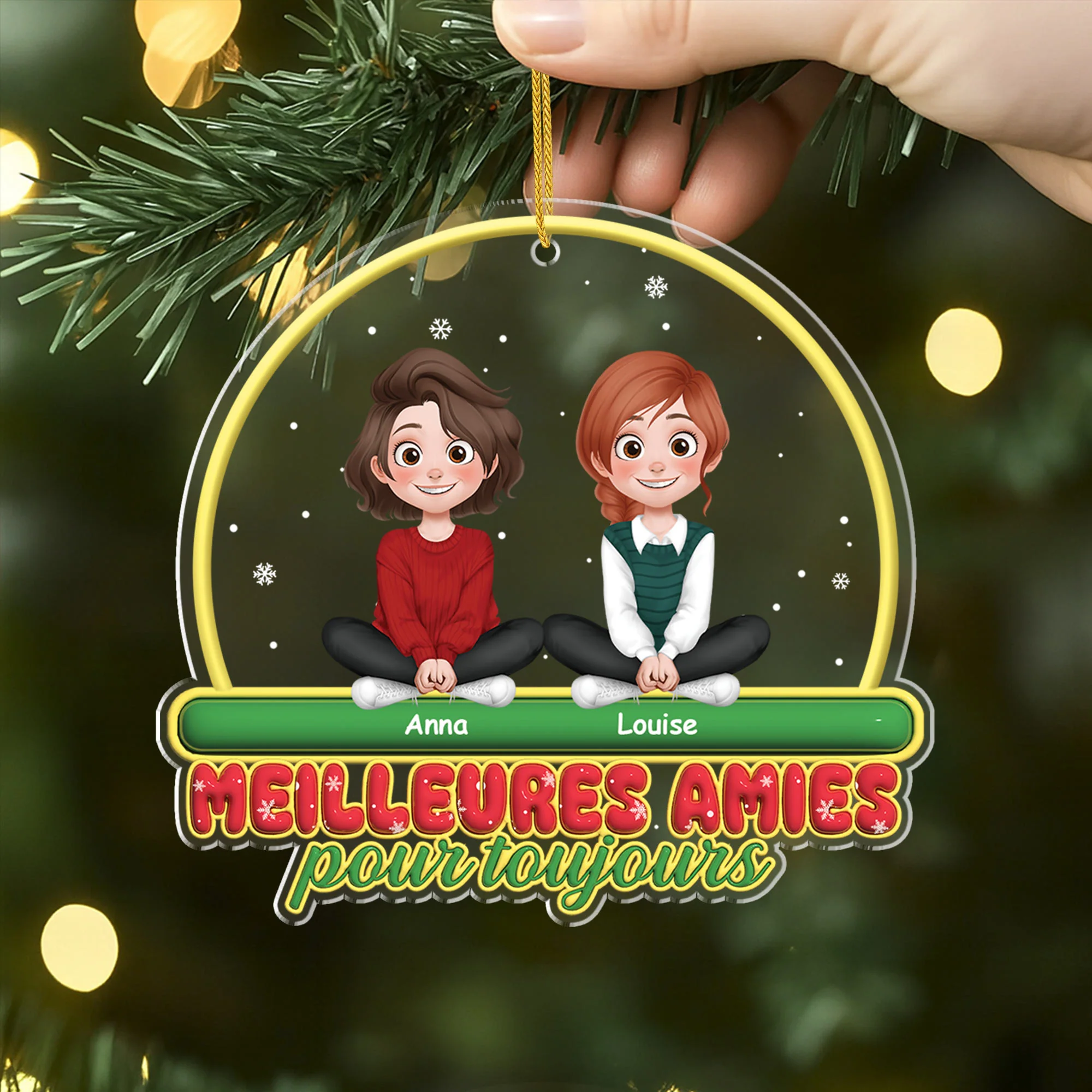 [Effet d'impression 3D] Ornement Noël Acrylique Personnalisé - Frères Et Sœurs Pour Toujours - Image 2