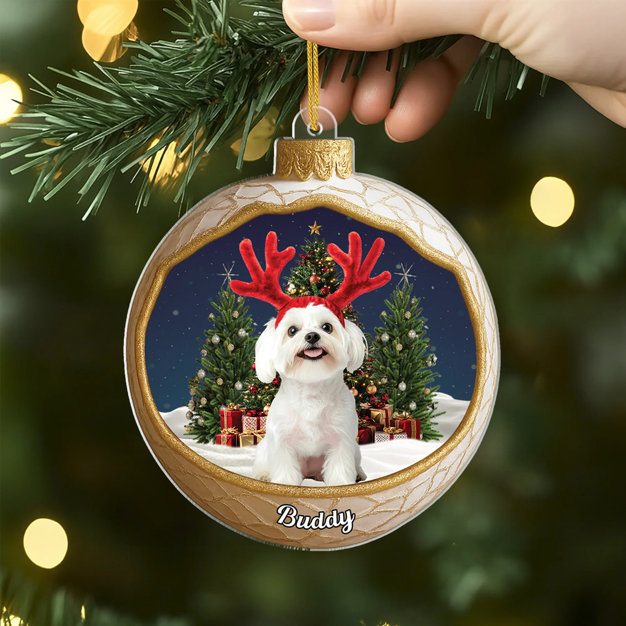 [Effet d'impression 3D] Ornement Noël Acrylique Personnalisé -  La Famille Avec Photo - Image 2