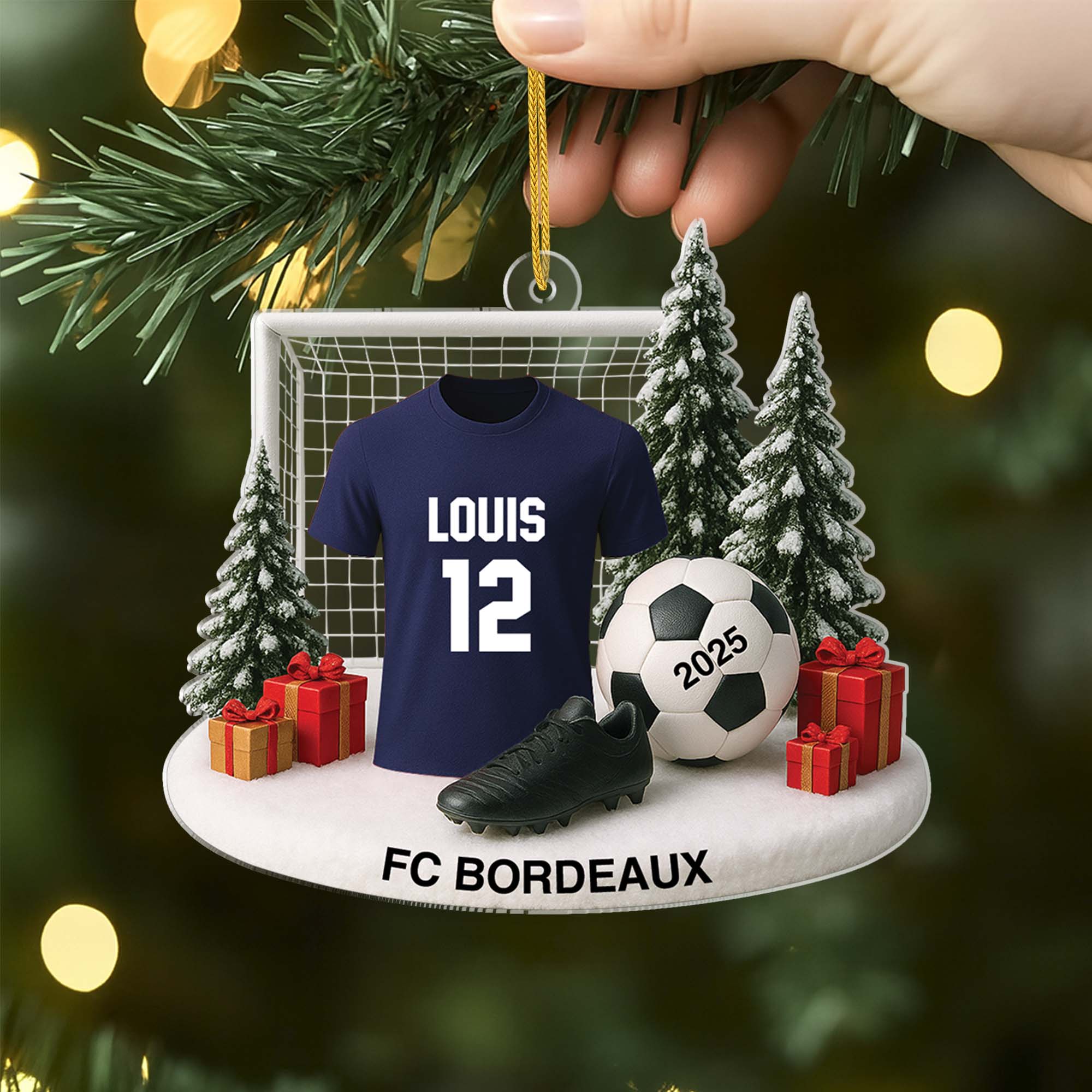 [Effet d'impression 3D] Ornement Noël Acrylique Personnalisé - Mon Équipe De Foot - Image 2