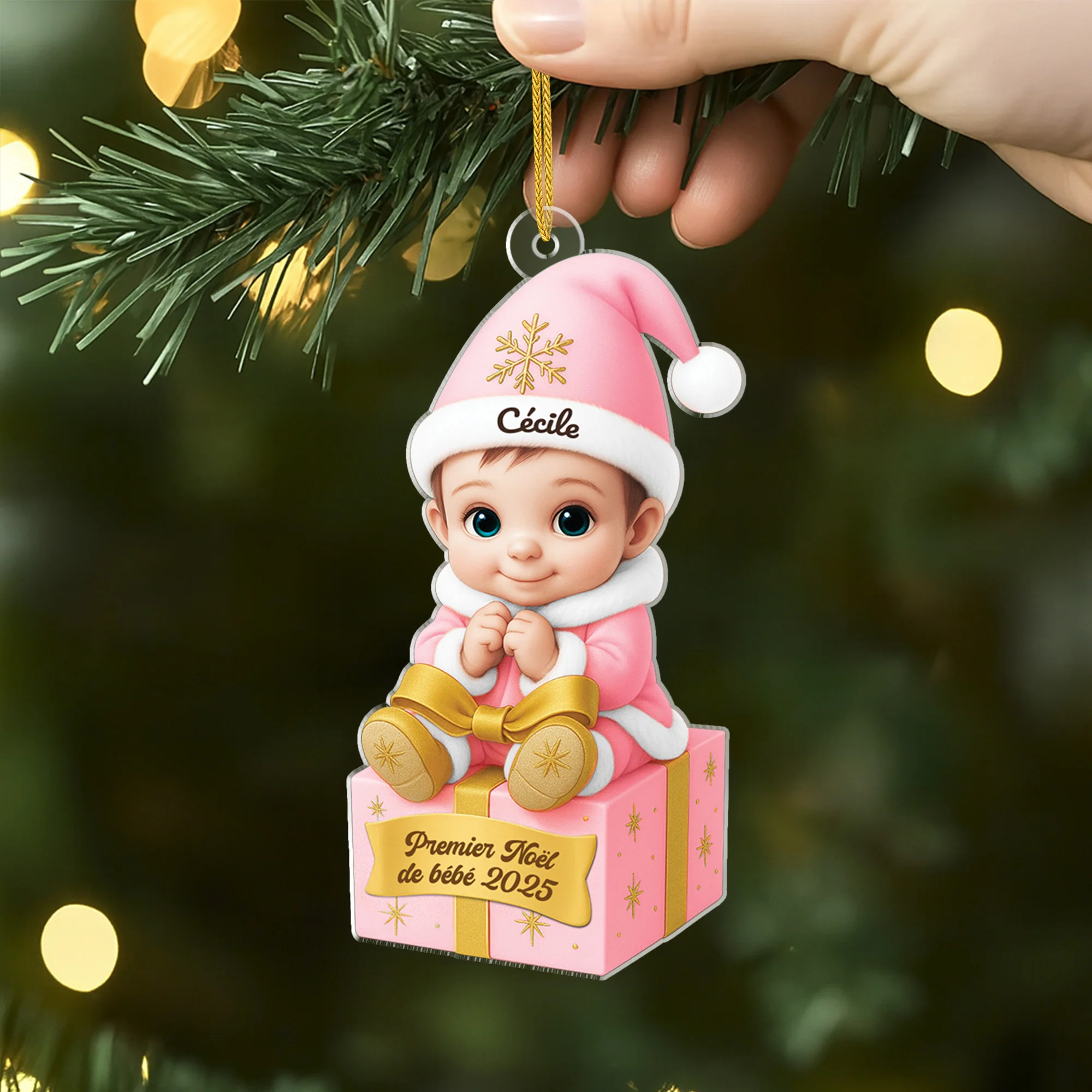 [Effet d'impression 3D] Ornement Noël Acrylique Personnalisé - Mon Petit Enfant - Image 2