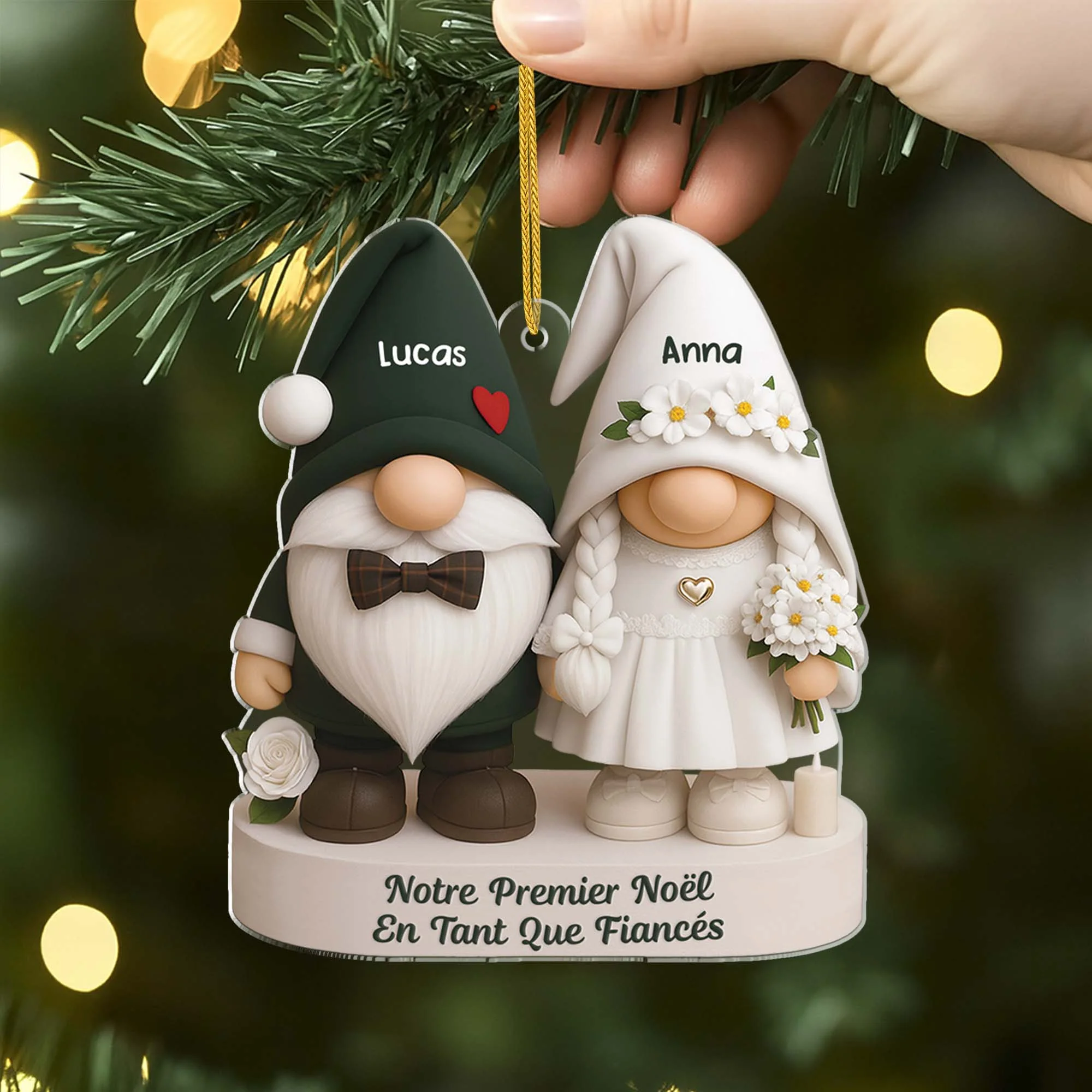 [Effet d'impression 3D] Ornement Noël Acrylique Personnalisé Pour Couple Mariage - Vieillir Ensemble - Image 2