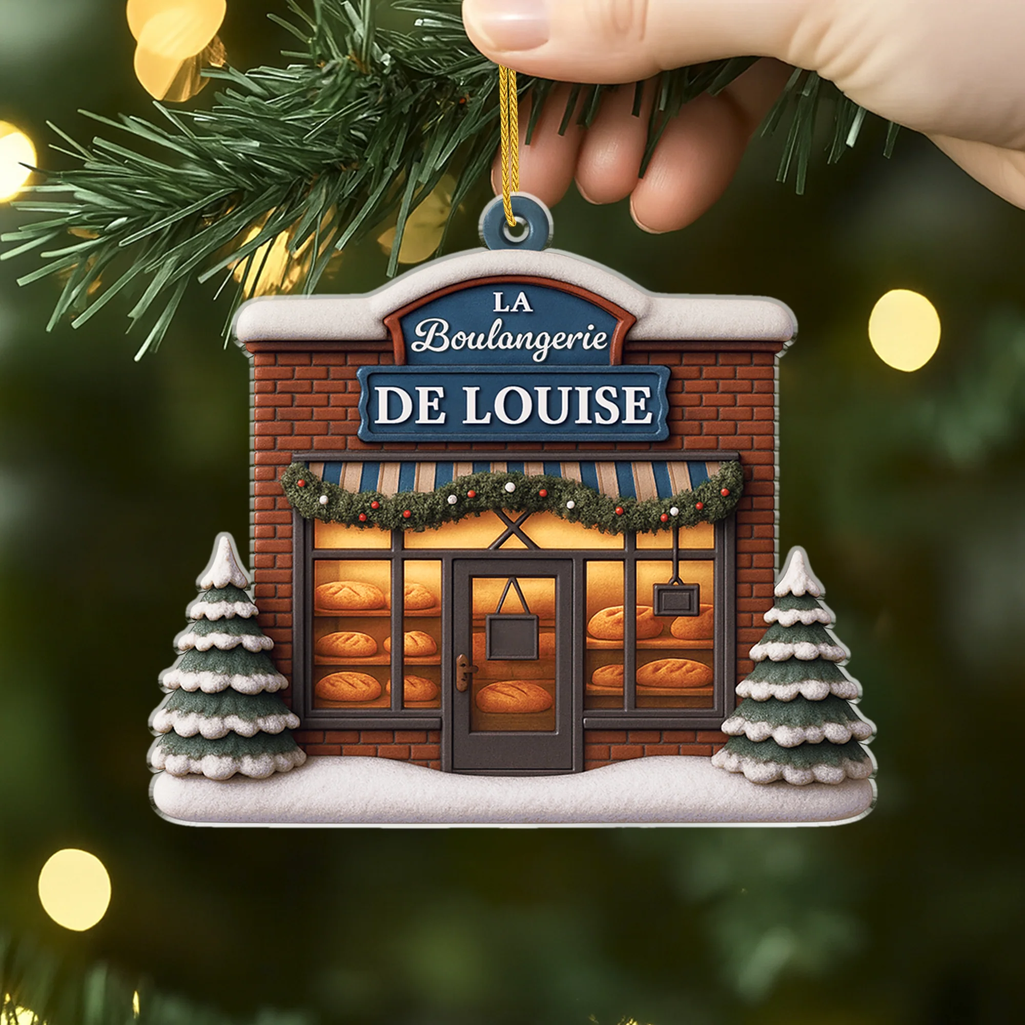 [Effet d'impression 3D] Ornement Noël Acrylique Personnalisé Pour Femme - Ma Boulangerie - Image 2