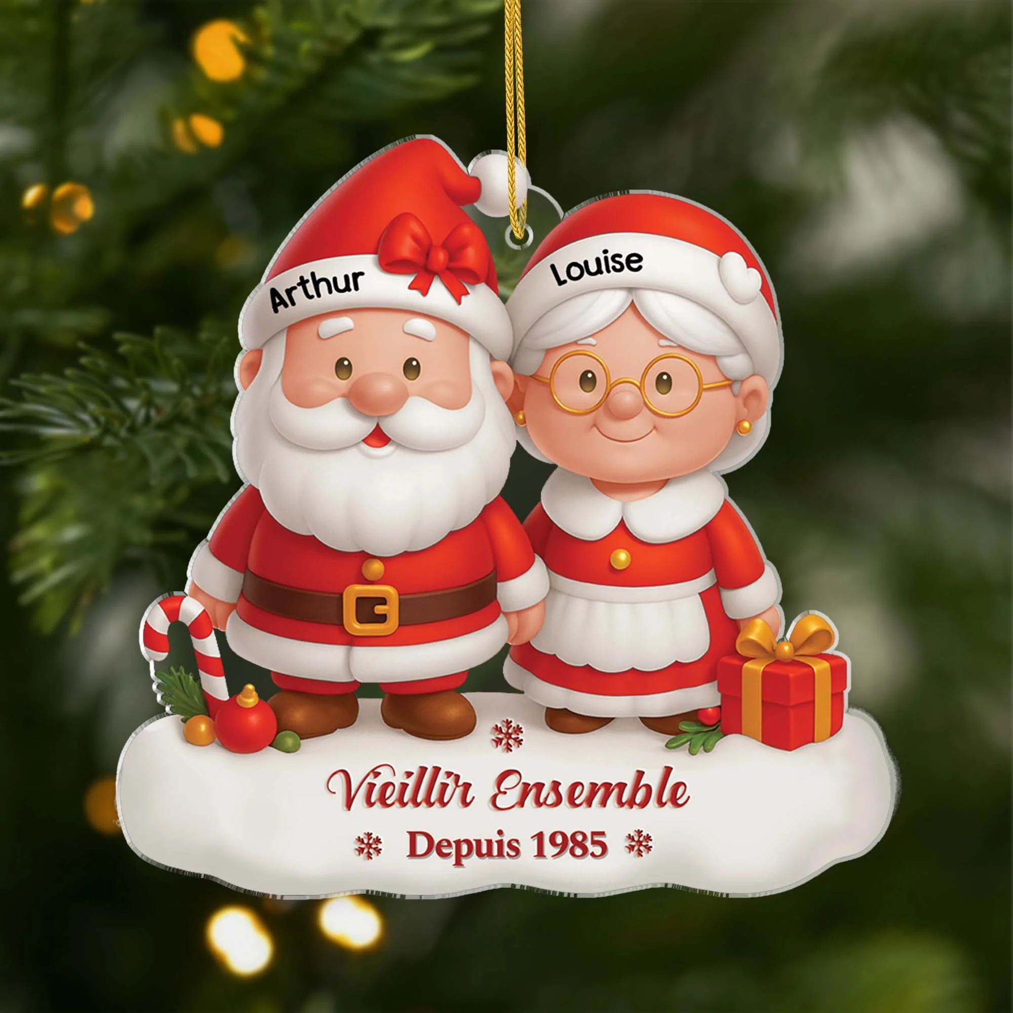 [Effet d'impression 3D] Ornement Noël Acrylique Personnalisé - Toi & Moi Vieillir Ensemble
