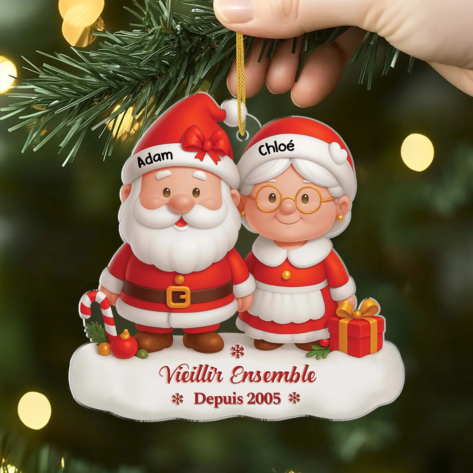 [Effet d'impression 3D] Ornement Noël Acrylique Personnalisé - Toi & Moi Vieillir Ensemble - Image 2
