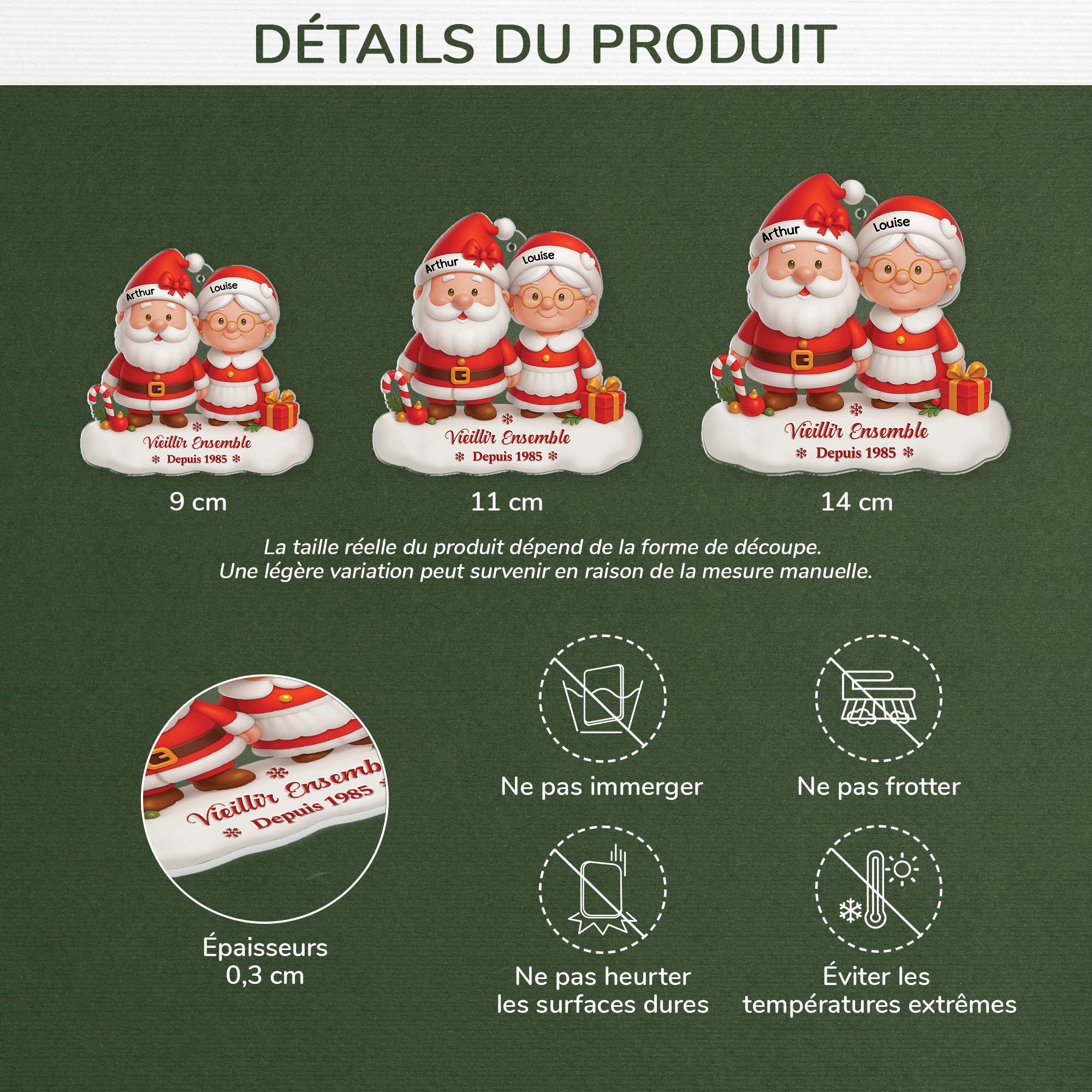 [Effet d'impression 3D] Ornement Noël Acrylique Personnalisé - Toi & Moi Vieillir Ensemble - Image 3