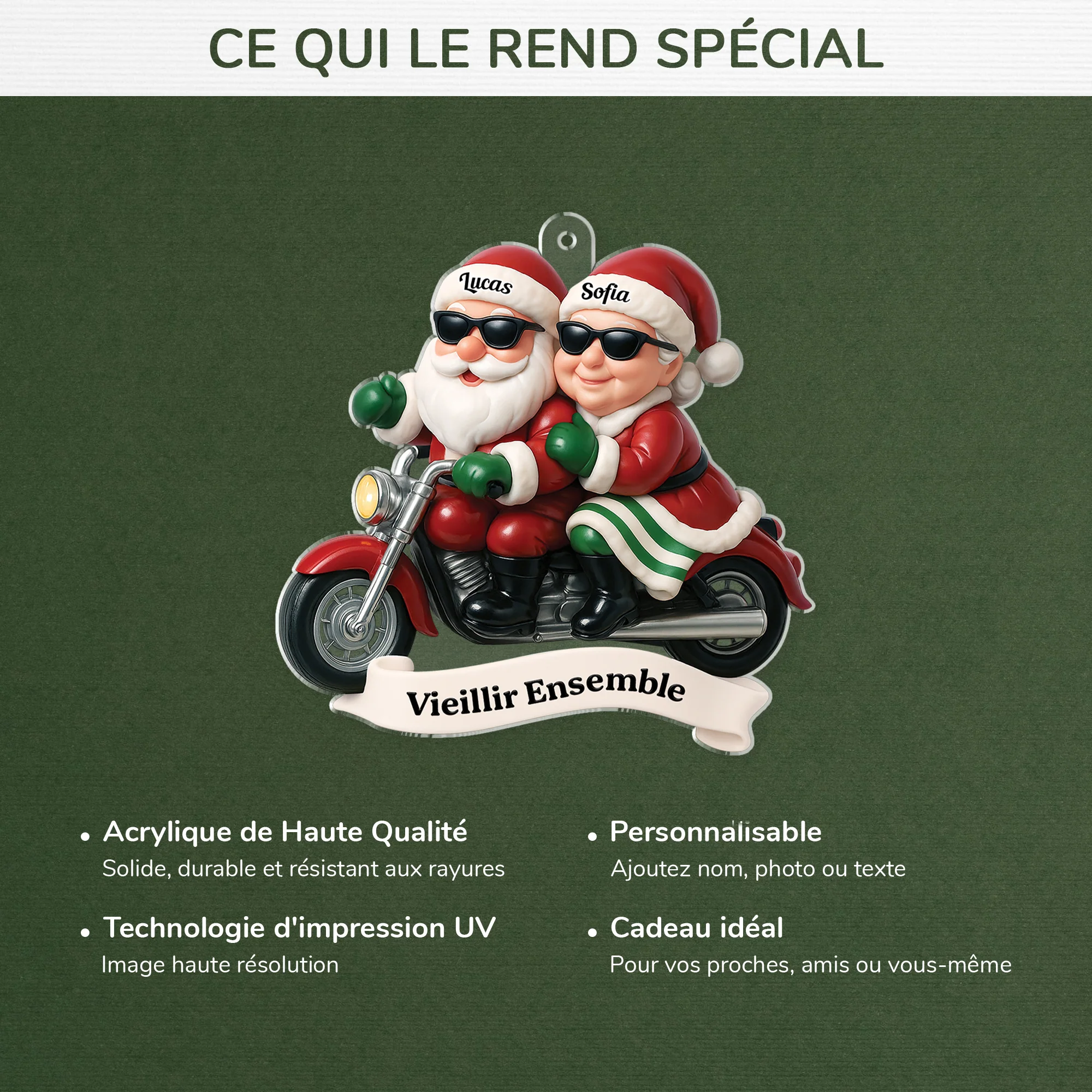 [Effet d'impression 3D] Ornement Noël Acrylique Personnalisé - Vieillir Ensemble Pour Couple Mortard - Image 4