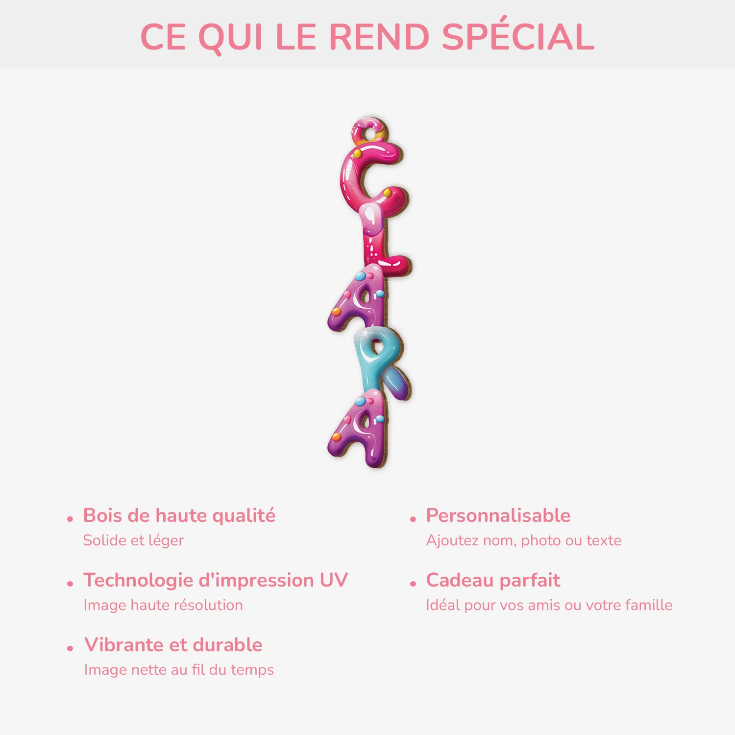 Décoration Noël Personnalisée Prénom – Lettre Bonbon | Ornement Noël 3D En Bois - Image 4